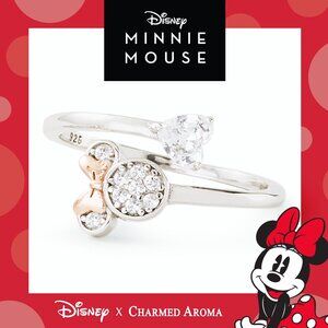 Official Disney Minnie Mouse Bow ring, 925 Sterling Silver Charmed Aroma